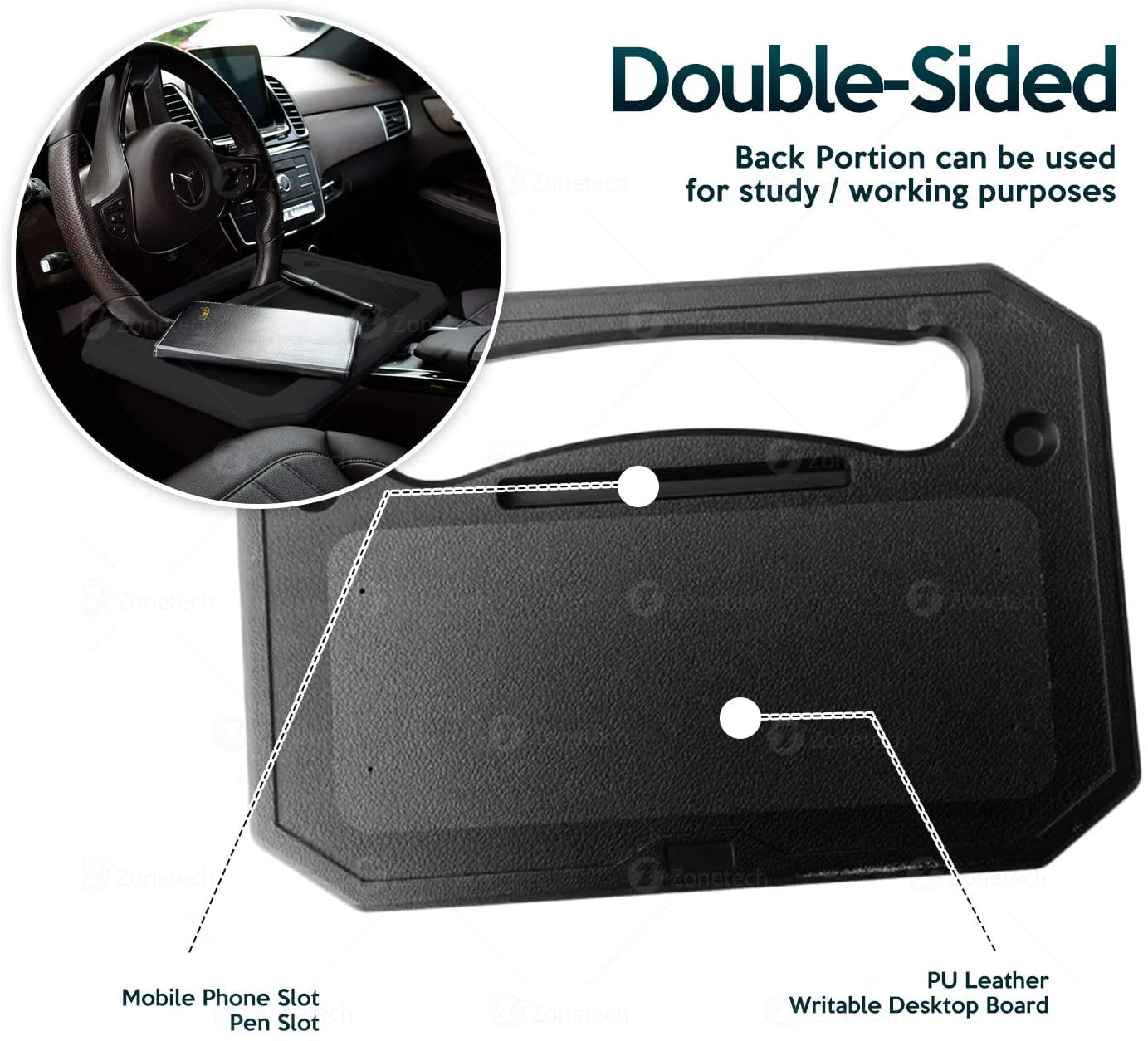 Dangerous, only for parked car - Car Tray Table for Steering Wheel by  ECohen, Download free STL model