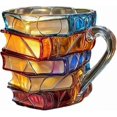 thumbnail image 1 of 3D Painted Book Mug - Novelty Glass Cup for Hot & Cold Drinks, Ideal Gift for Book Enthusiasts & Readers, 1 of 5