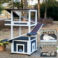 thumbnail image 3 of 4 Tiers Outdoor Cat House 45.1" Feral Cat Shelter Weatherproof Outside Enclosure for Multiple Cats, 3 of 7