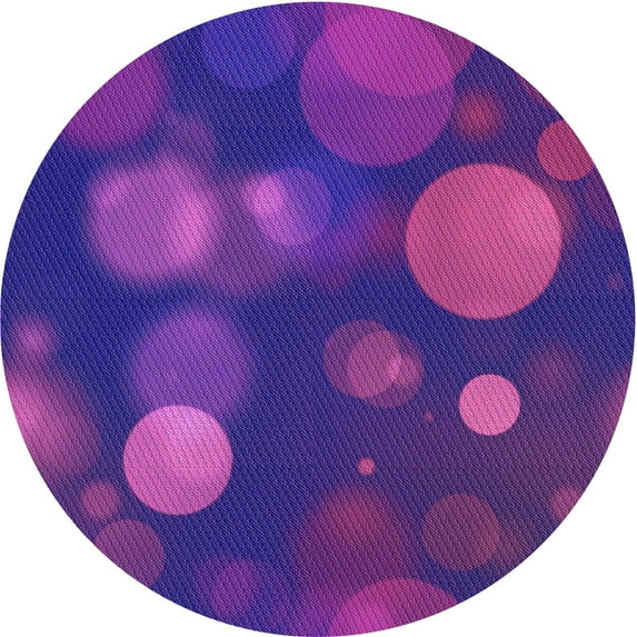 Ahgly Company Machine Washable Indoor Round Transitional Bright Purple Area Rugs, 4' Round