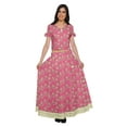 thumbnail image 2 of Moomaya Printed Cold Shoulder Cotton Crop Top Skirt Set Party Wear Ethnic Set, 2 of 6