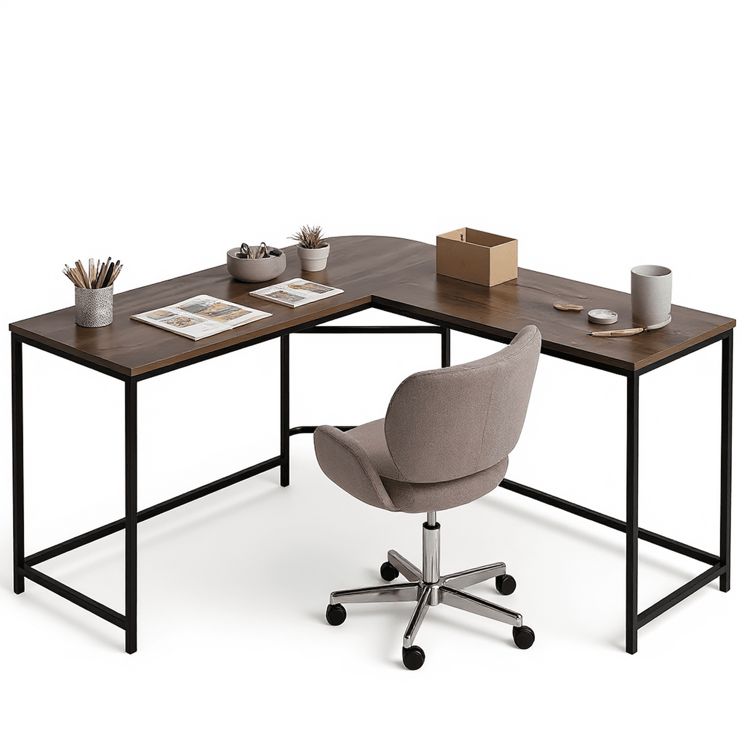 Homy Casa L-Shaped Writing Desk, Corner Computer Table for Home Office, Dorm, or Study Room