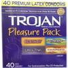 Trojan Condom Pleasure Pack Lubricated, 40 Count (40 Condoms)