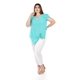 thumbnail image 4 of Blusa de chifon asimetrica Roman Fashion /Tallas Extras, 209 (Menta) verde claro 38, 4 of 5
