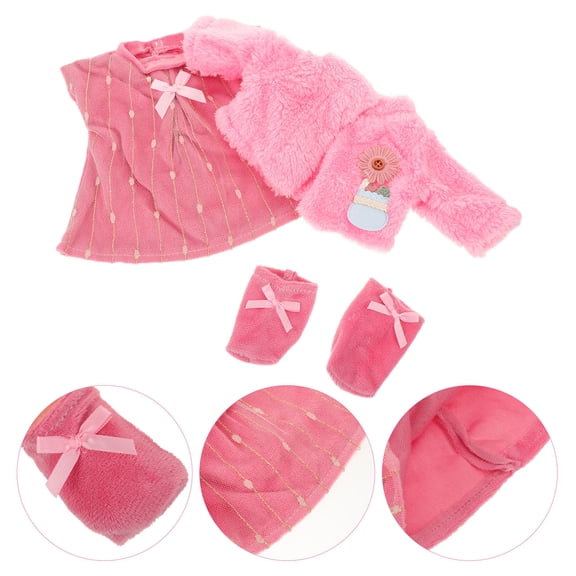 WEUVEB 1Set Dolls Clothes Dress Up Costume with Pink Skirt and Ballet Dance Outfits for American Dolls