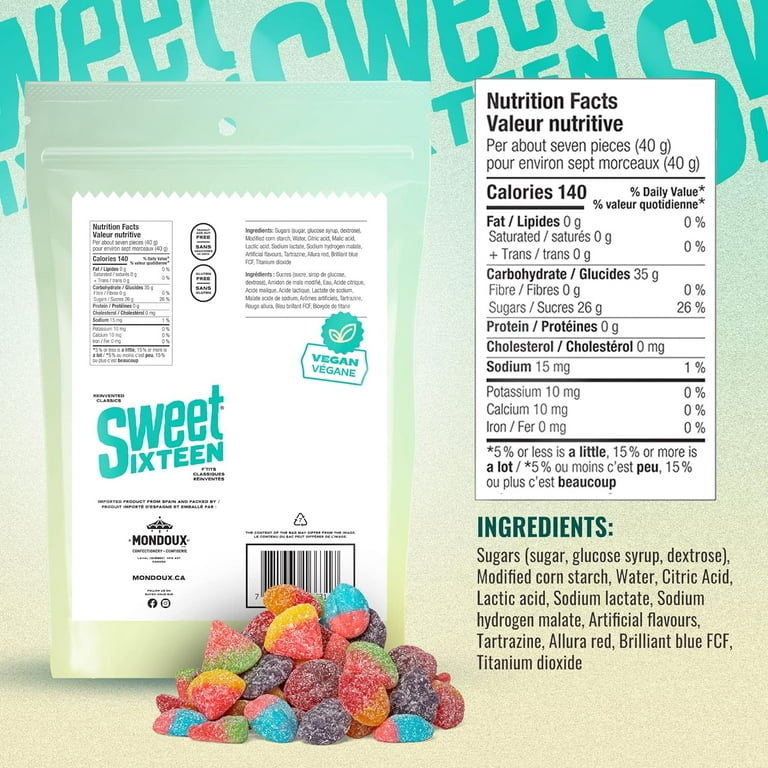Mondoux Sweet Sixteen Vegan Sour Mix, 350g/12.3 oz., Bag - Walmart.com