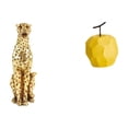 thumbnail image 1 of Escultura de fruta de guepardo de dorada, adorno de animal, centro de mesa decorativo, estatua geométrica para oficina, hogar, decoración de, 1 of 8