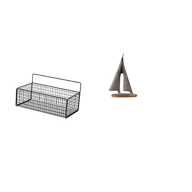 Cesta de almacenamiento,Cesta organizadora de almacenamiento de cocina colgante de alambre,Organizador de pared para baño con cesta de almacenamiento de alambre,Escultura de velero,Estatua de