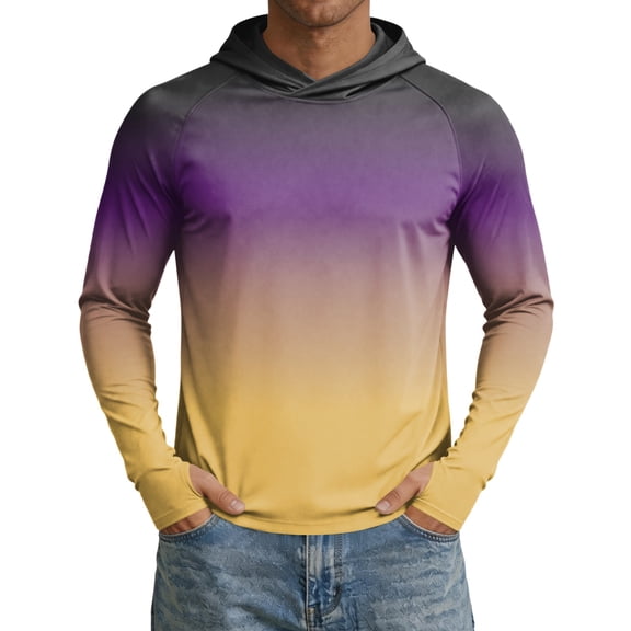 Yifymode Mens Fishing Shirt Hoodie with Mask UV Sun Protection Long Sleeve Shirt Rash Guard Hiking Lightweight Cooling,Multicolor L