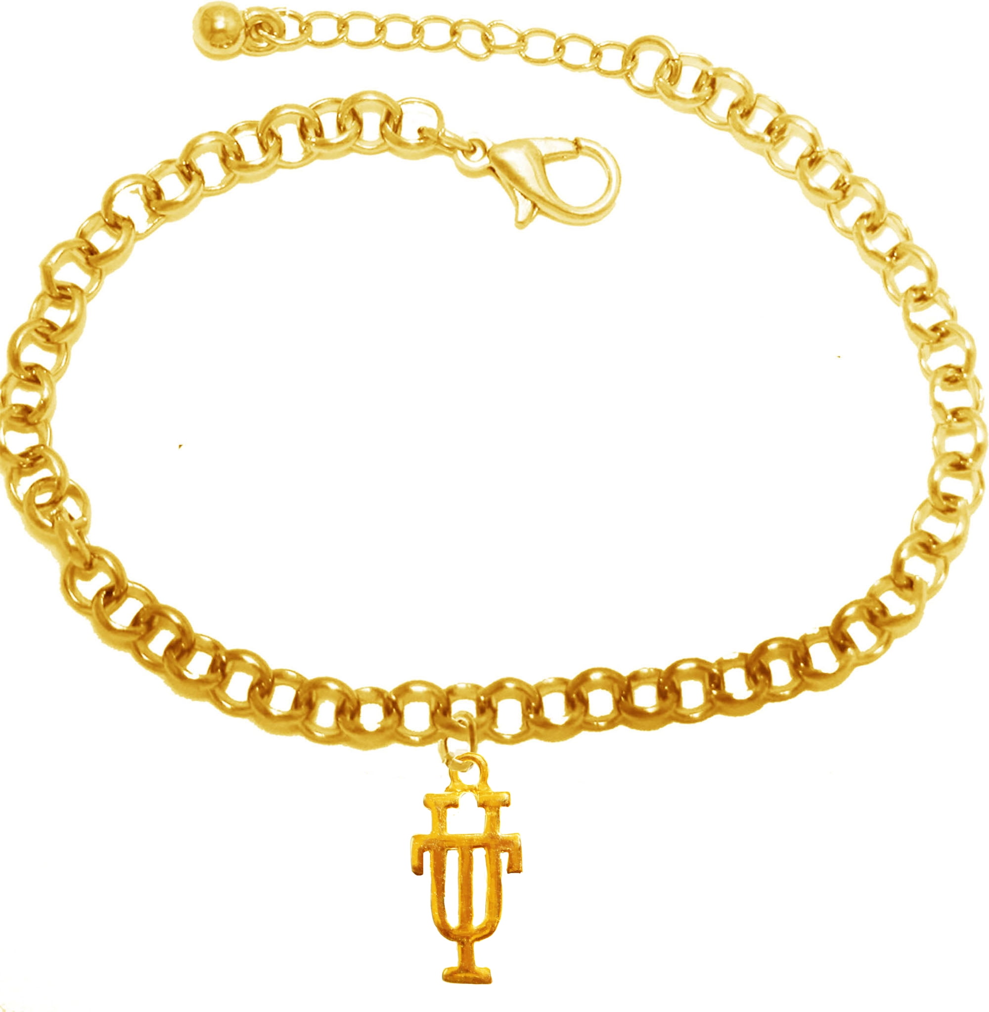 Licensed Texas, UT,University Of Texas, 14KT Goldtone Adjustable Bracelet.It Will Fit Everyone. Licensed Hologram ID Enclosed With Shipment. Stamped Marking In Metal On The Backside Of The Charm.©2003