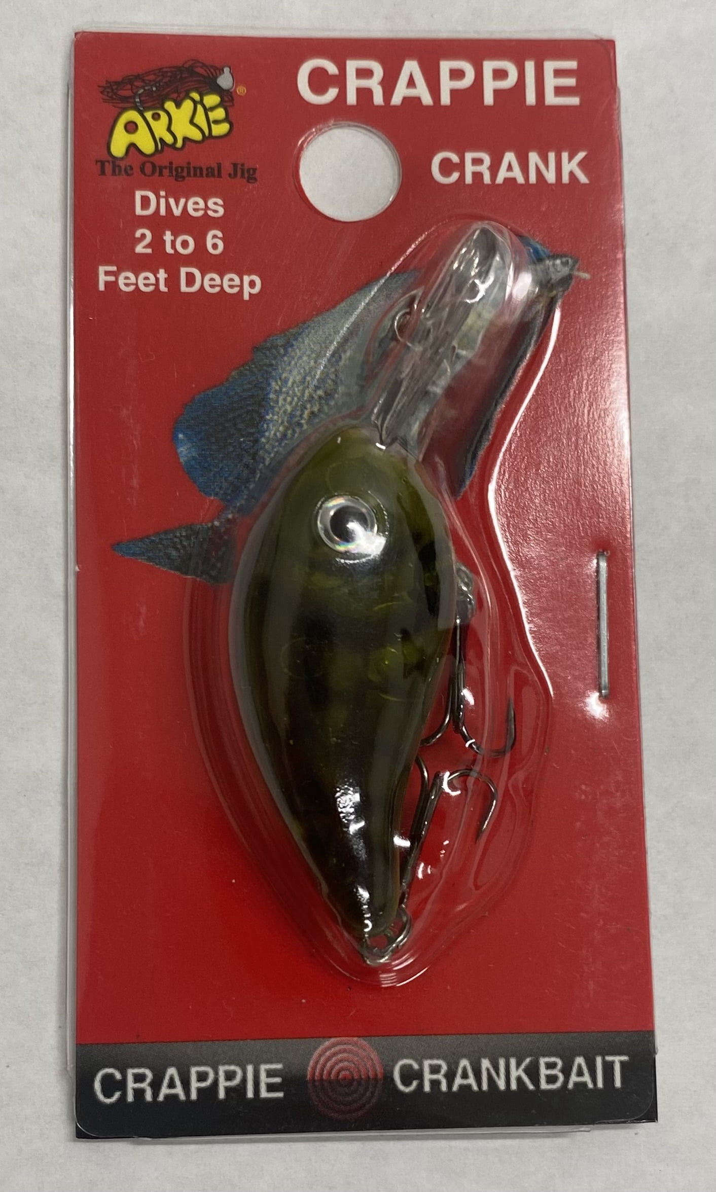 (2 pack) Arkie Lures 220 Series Crankbait Fishing Lure, Phantom Green