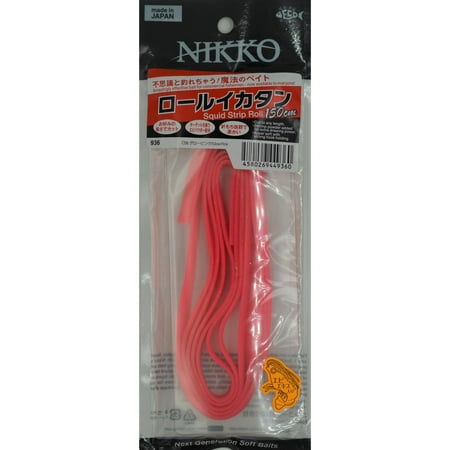 Nikko Squid Strip Rolls 5ft - Glow Pink fishing soft bait