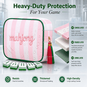 HKJUNFEI Mahjong Tile Bag with Stylish Embroidered Design Resists Dust Scratches Secure Smooth Zipper for Traveling Game Night