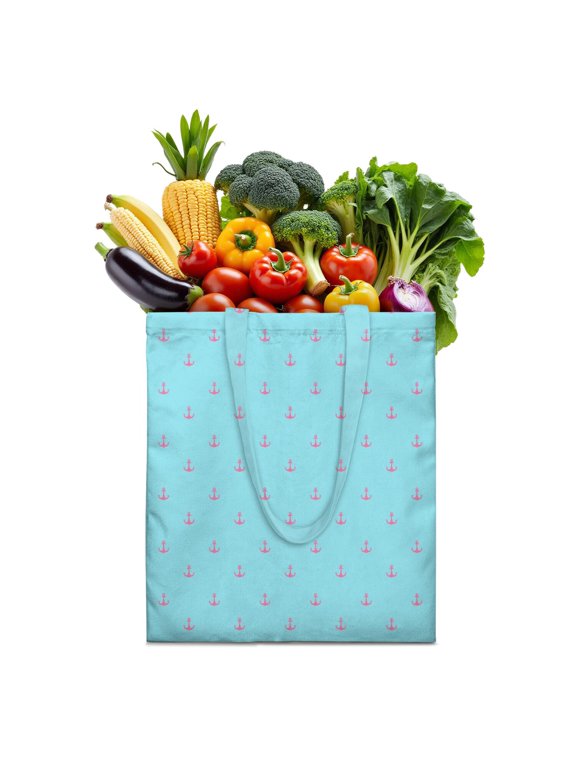 Nautical Compass & Map Reusable Shopping Tote - Foldable, Washable & Eco-Friendly Grocery Bag for Daily Use