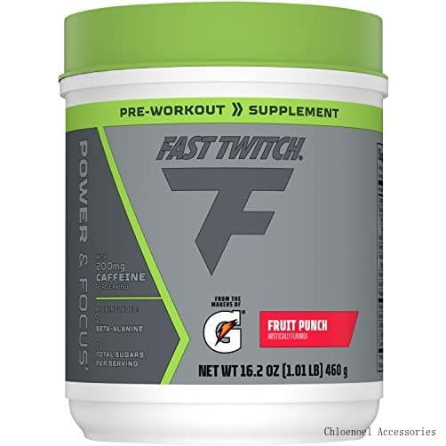 Fast Twitch, Caffeinated PreWorkout Supplement Mix, Fruit Punch, 1