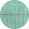 thumbnail image 1 of Ahgly Company Machine Washable Indoor Round Abstract Turquoise Blue Modern Area Rugs, 7' Round, 1 of 4