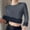 Gray, variant on Sweaters for Women, Fleece Long Sleeve Crew Neck Pullover Solid Color Base