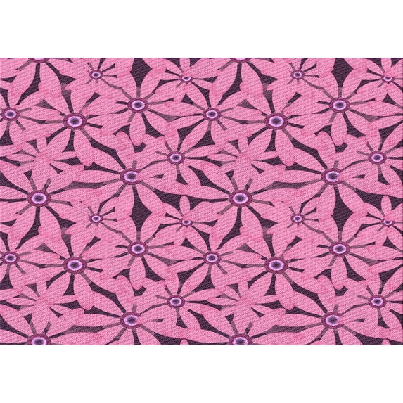 Ahgly Company Machine Washable Indoor Rectangle Transitional Violet Purple Area Rugs, 7' x 9'