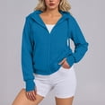 thumbnail image 5 of BXINGOHAI Womens Zip Up Hoodies Fleece Jackets Long Sleeve Sweatshirts Pockets Casual Fall Fashion Preppy Outfits Y2k Clothes Blue M, 5 of 7