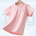 thumbnail image 5 of oqasdz T Shirts for Girls Short Sleeve Crewneck Mesh Breathable Performance Top for Kids Athletic Shirts Workout Base Layer Outdoor T Shirt, 5 of 6
