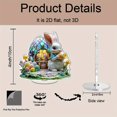thumbnail image 2 of Rotating acrylic ornament featuring a hyper realistic Easter egg shaped cafe with a crystal Easter bunny and vibrant floral patterns on a white background, 2 of 7