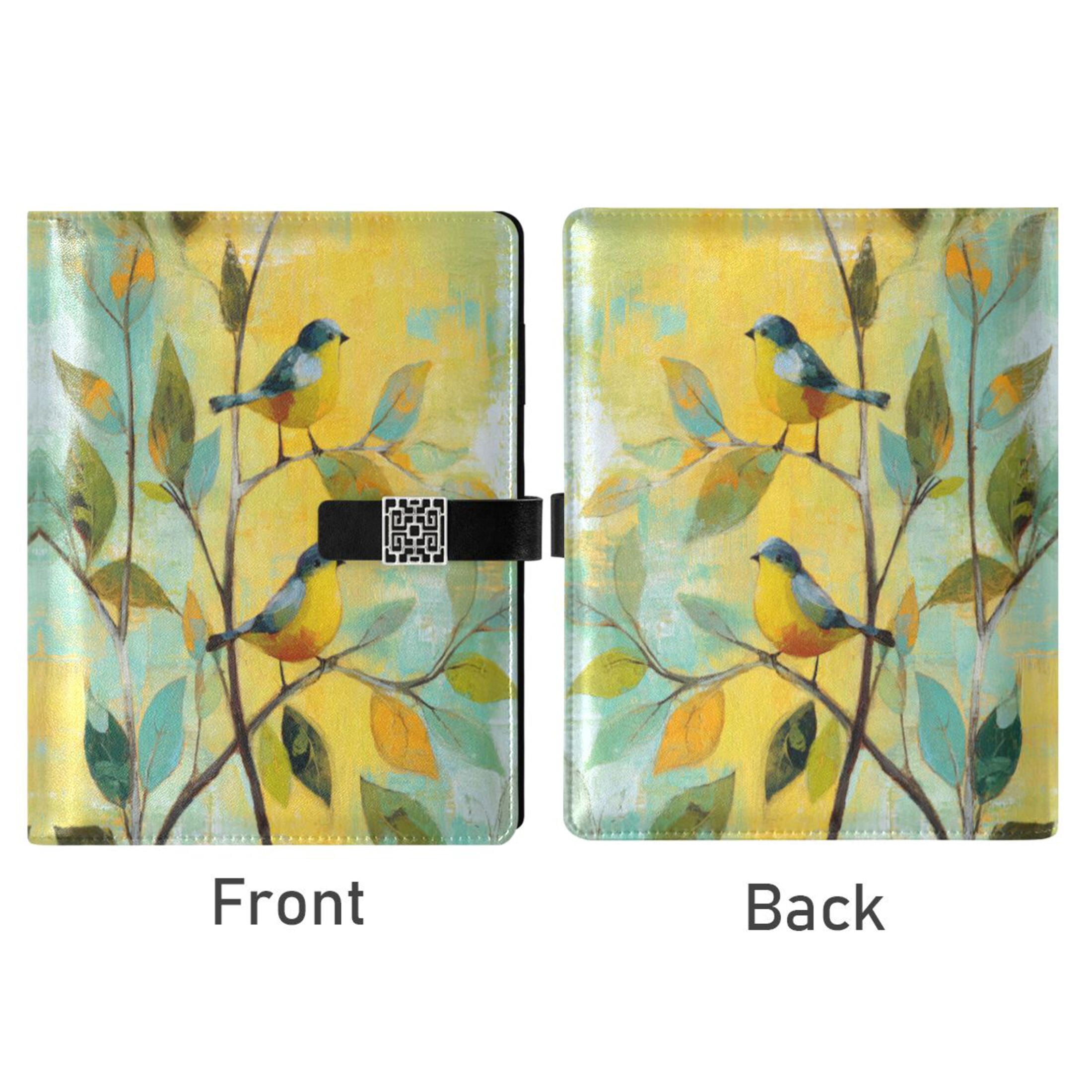 Leather Planner Leather Notebook Notebook Journal Binder Design Pen Pocket Design Convenient for Storage Blue Birds Beautiful