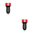 thumbnail image 1 of Moyic DC 5V 120W pantalla de dígitos del coche medidor de voltaje portátil aleación de aluminio adaptador de carga USB automóvil negro rojo 2piezas, 1 of 6
