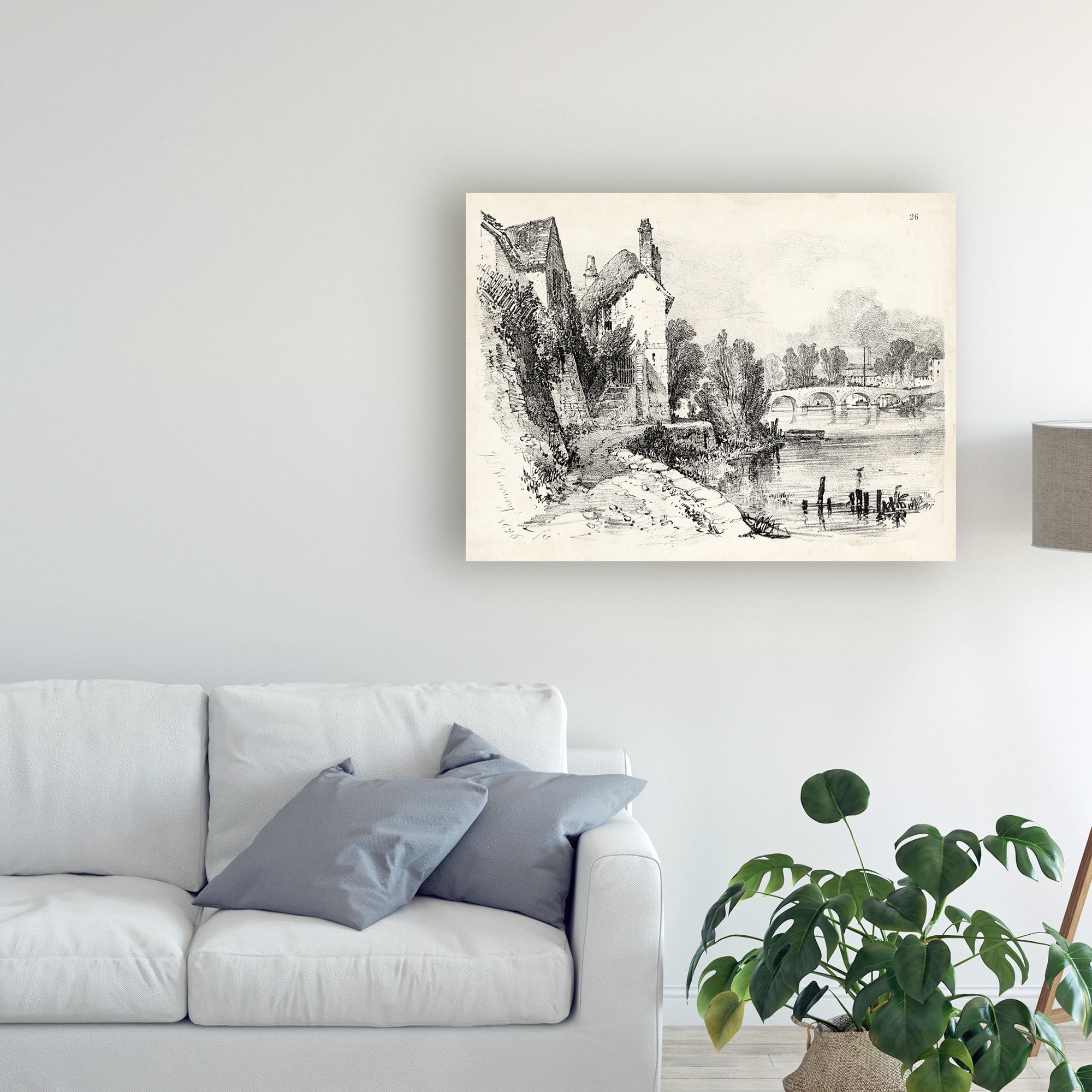 Trademark Fine Art 'Idyllic Landscape II' Canvas Art by J.D. Harding