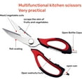 thumbnail image 3 of Multifunction Kitchen Food Scissors, Detachable Household Shears with Magnetic Holder, Stainless Steel Sharp Kitchen Shears for Meat/Vegetables/Fruit/BBQ (Black-red), 3 of 7
