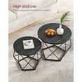 thumbnail image 2 of Boutique Home Modern Geometric Design Round Coffee Accent Tables, Set of 2 Side Tables, 2 of 7