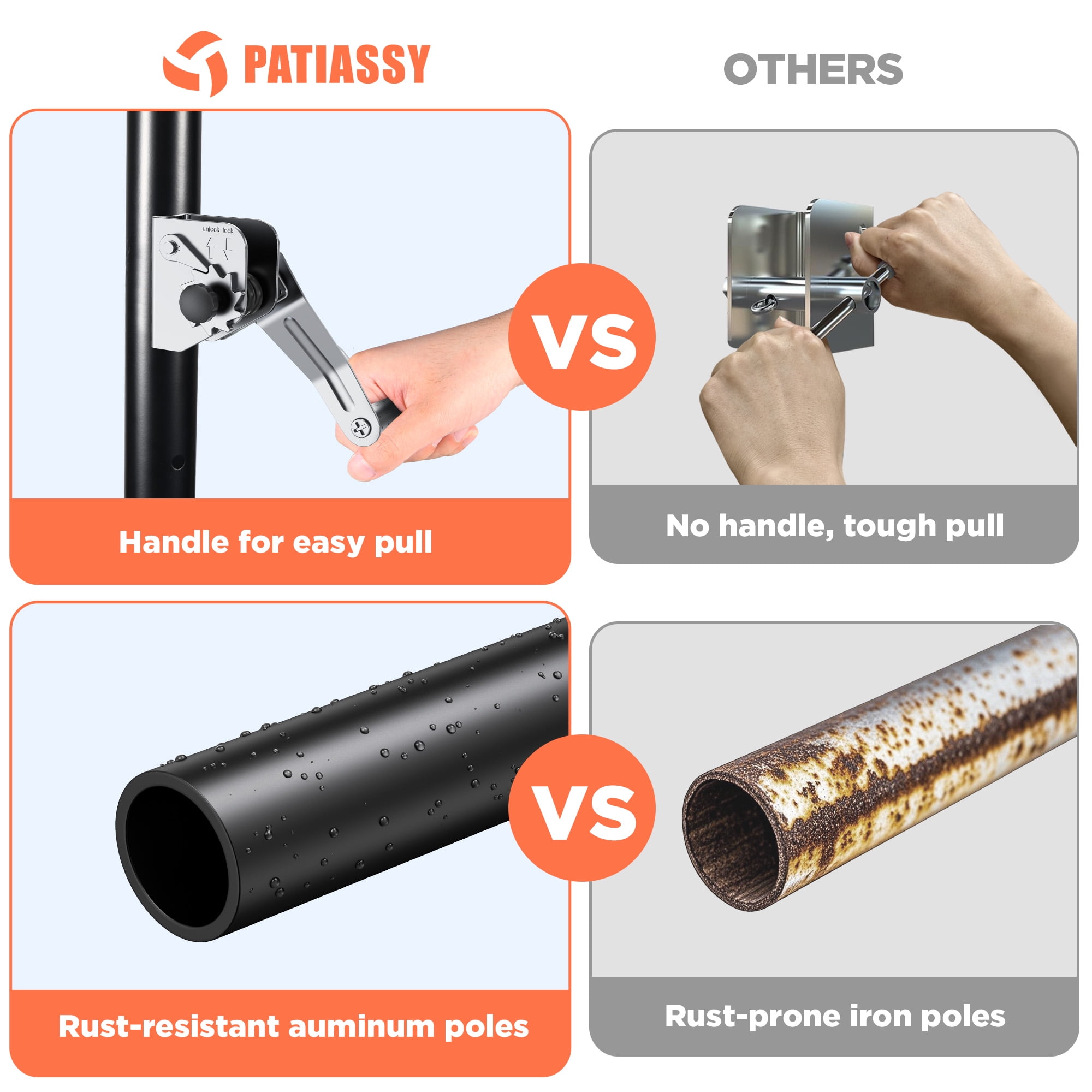 Patiassy Heavy Duty Professional Portable Volleyball Net for Backyard Outdoor with Adjustable Aluminum Poles Winch System Steel Stakes Anti-Sag Design Pump and 1680D Carry Bag for Beach Grass