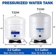 thumbnail image 4 of iSpring T32M Tanque de Almacenamiento de Agua Presurizado con Válvula de Bola para Sistemas de Ósmosis Inversa (RO), 4 Galones, Incluye Válvula de Tanque de 1/4", 4 of 5
