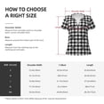 thumbnail image 4 of Uemuo Black Tartan Plaid Drawing Women's Deep V-Neck Low Cut Tops - Casual Loose Fit with Stainless Steel Loop, Soft, Breathable, Perfect for Office, Travel, and Daily Wear-Large, 4 of 5