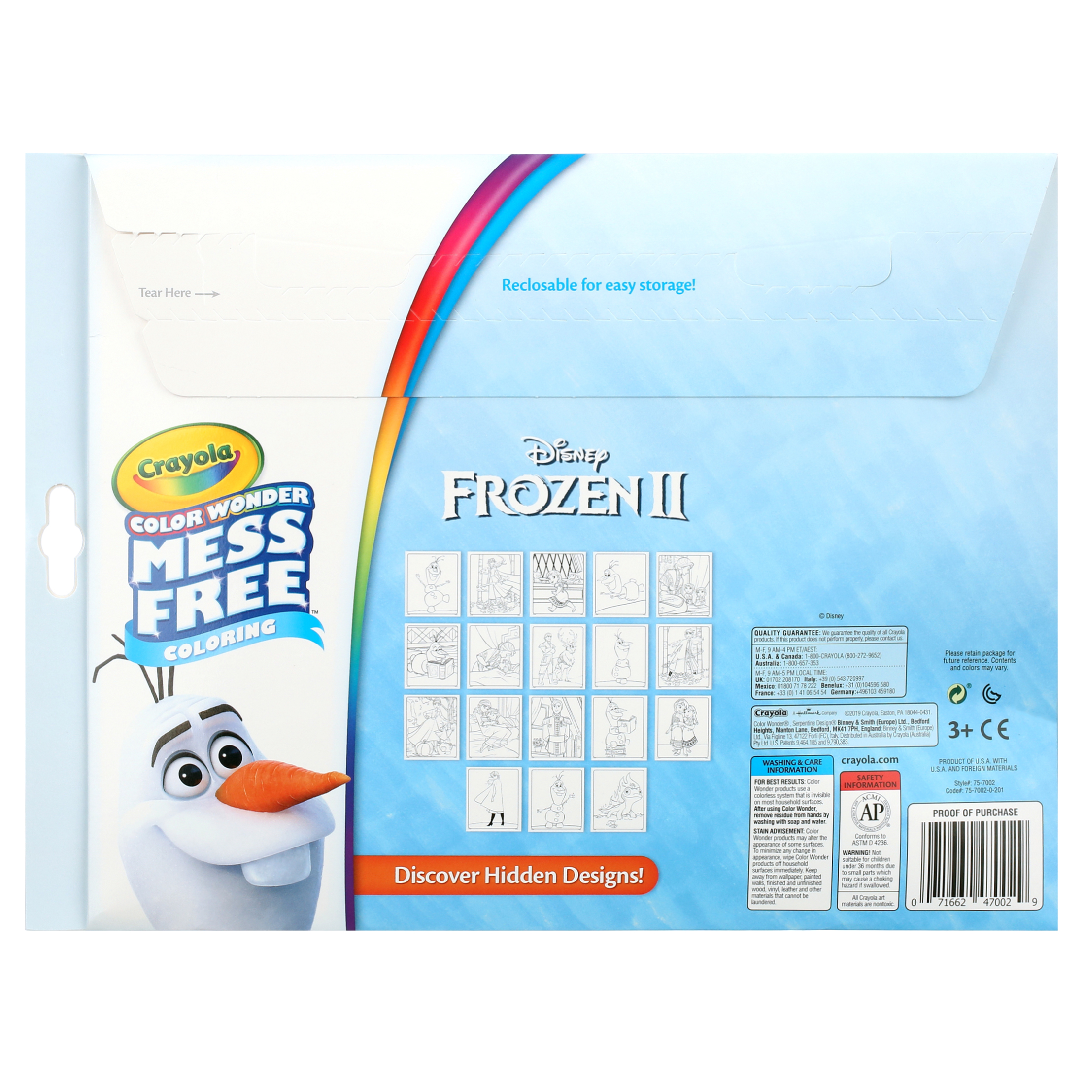 Crayola Color Wonder Mess Free Frozen 2 Coloring Set, 18 Pgs, Preschool Supplies, Arts and Crafts, Travel Activity, Back to School Gift for Toddlers, Ages 3+