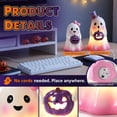 thumbnail image 5 of Ayieyill 2pcs Lighted Halloween Ghost Decor, Resin Ghost Figurines with Purple Pumpkin, Pink Halloween Decor for Halloween Table Decorations, 5 of 6