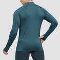 thumbnail image 4 of JUUYY Men's Half-Zip Mock Neck Athletic Shirt Stretch Raglan Long Sleeve Tight Muscle Running Fitness Workout Gym Training Tops Green XXL, 4 of 4