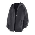 thumbnail image 2 of Zimjoy Mens Zip Up Hoodie Casual Full-Zip Basic Hoodie Drawstring Long Sleeve Light Weight Fleece Sweatshirt Active Athletic Hoodies with Pocket, Dark Gray XL, 2 of 4