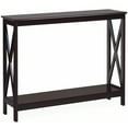thumbnail image 1 of Topbuy Table Console Industrielle à 2 Niveaux Étagère Étroite Table d'Appoint Marron, 1 of 5