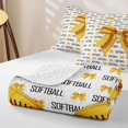thumbnail image 4 of Manfei Cartoon Softball Bowknot Quilt Full For Kids,Cute Coquette Bow Print Full Bedspread Sets For Girls,3 Pieces, 4 of 7