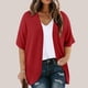 thumbnail image 2 of Sudadera con capucha gris,Cárdigan de talla grande, suéter informal abierto por delante para mujer, manga corta, mezcla de poliéster y elastano, para usar en casa, sopatenor, 2 of 8