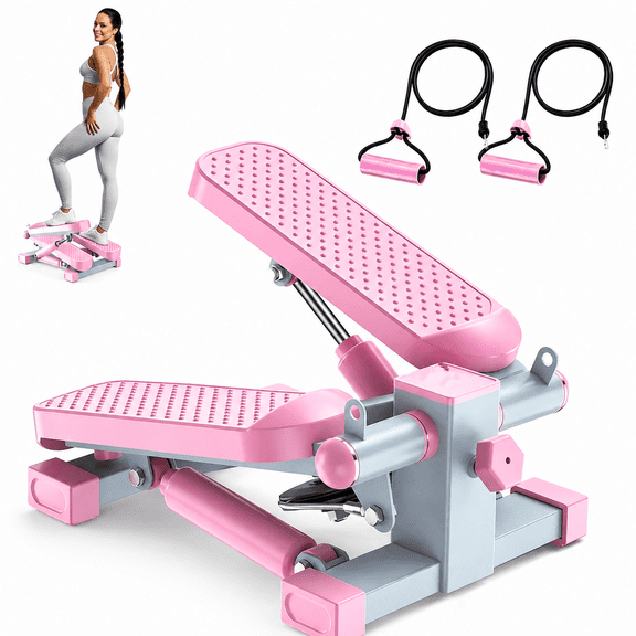 Steppers for Exercise, Mini Home Fitness Step with Resistance, Load Capacity 220lbs, for Indoor Fitness, Pink
