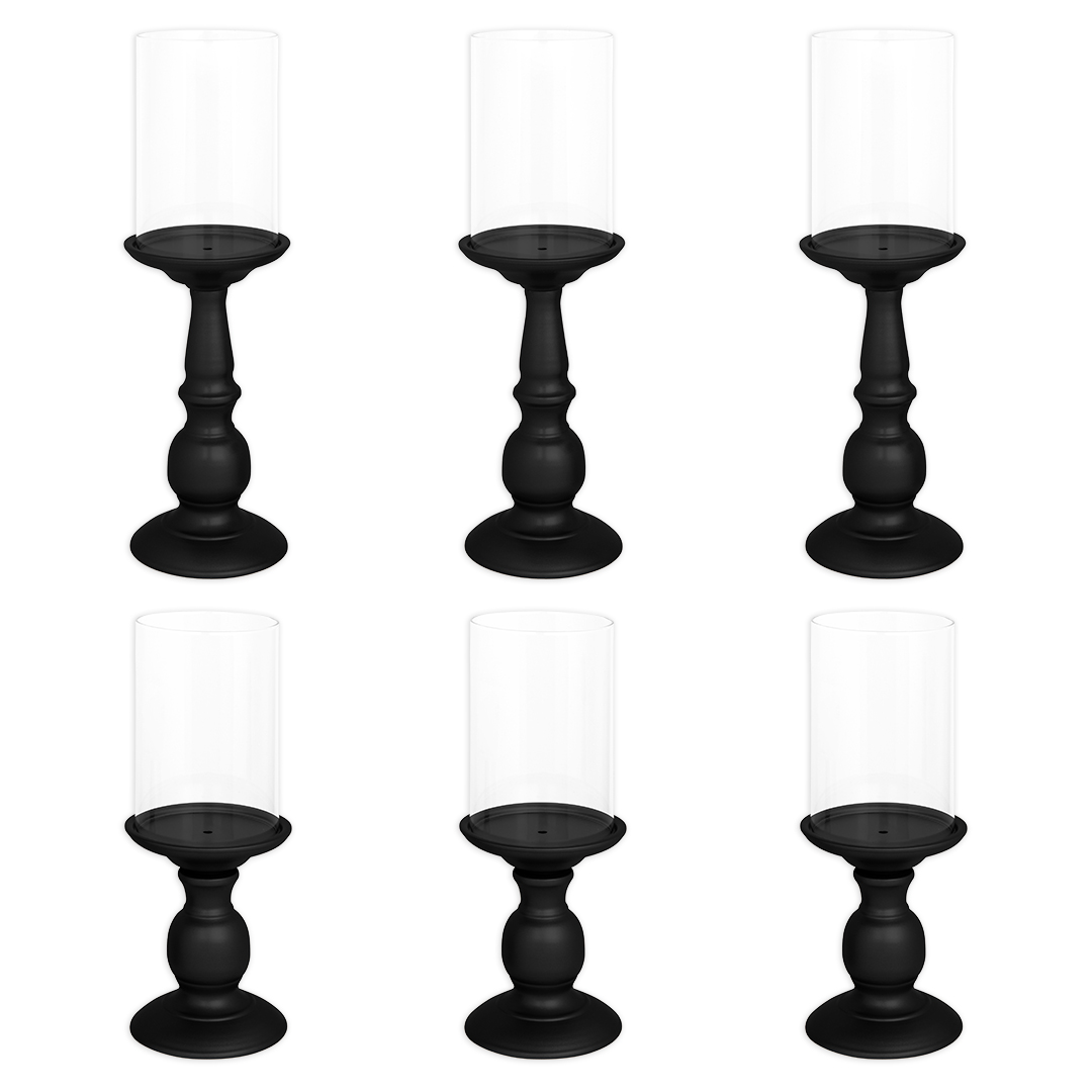 Koyal Wholesale Matte Black Metal Pillar Candle Holders Rustic Candle