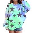 thumbnail image 2 of Gpaecead Girls Sweatshirt Long Sleeve Star Print Crewneck Pullover Sweatshirts for Teen Girls 14 Years Black, 2 of 4