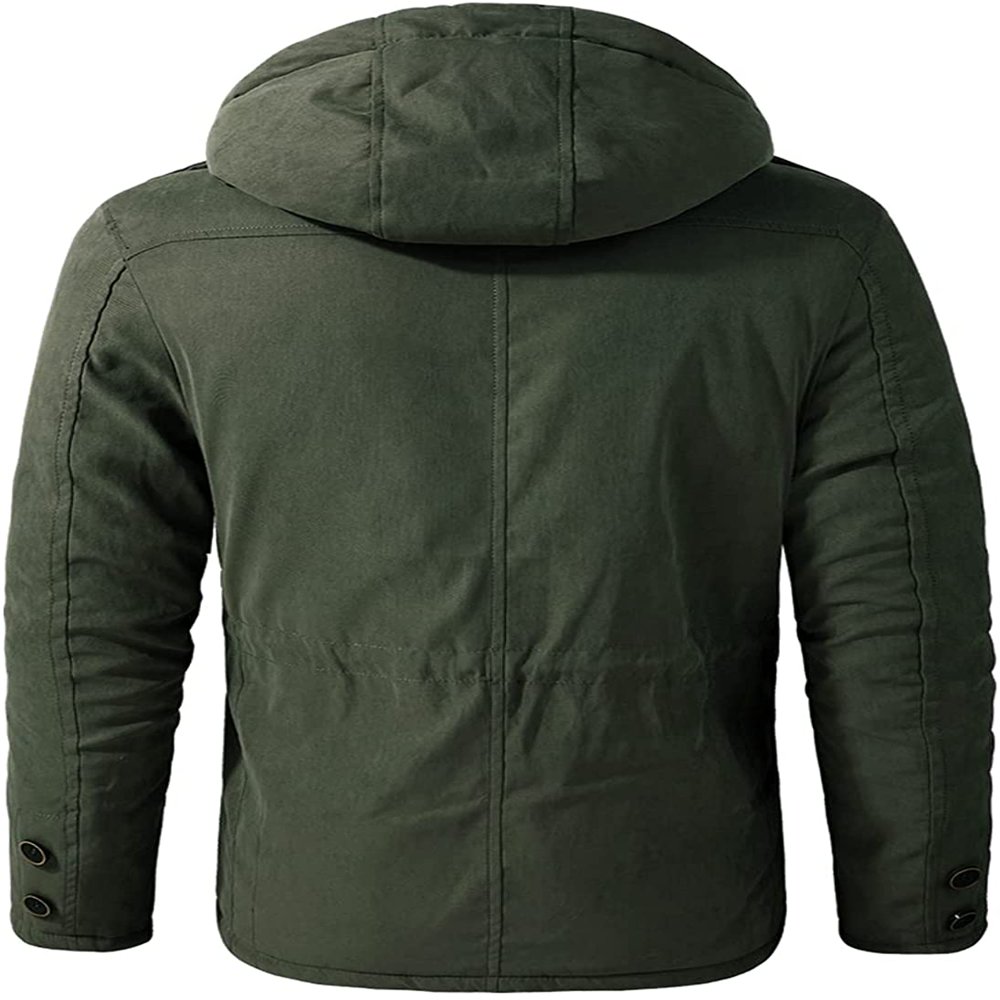 Manteau D'hiver Homme – Long & Chaud – Coupe-vent Imperméable – Capuche à Fourrure – Doublure Polaire