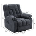 thumbnail image 4 of Zeeyh Electric lift recliner with heat therapy and massage, suitable for the elderly, heavy recliner, with modern padded arms and back, navy, 4 of 9