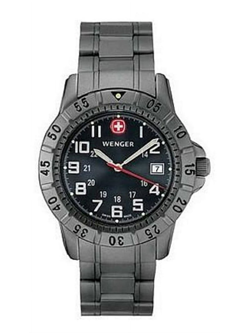 Wenger Swiss-Made Men's Mountaineer Titanium Watch 72619, Black
