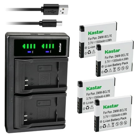 Kastar 4-Pack Battery and LTD2 USB Charger Replacement for Panasonic DMW-BCL7 DMW-BCL7E Battery DMW-BTC11 Charger Panasonic Lumix DMC-F5 Lumix DMC-FH10 Lumix DMC-FS50 Lumix DMC-SZ3 Lumix DMC-SZ8