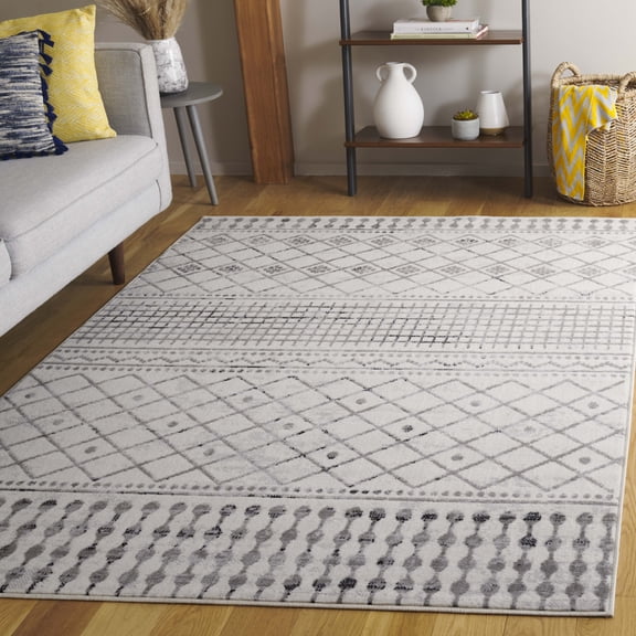 Safavieh Temple Adalyn Geometric Area Rug, Ivory/Gray, 5'3" x 7'6"