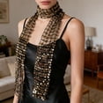 thumbnail image 2 of Sparkly Sequin Scarf for Women, Lightweight Glitter Neck Scarves Belt Thin Shawl for Party Club Prom Daily, 2 of 5