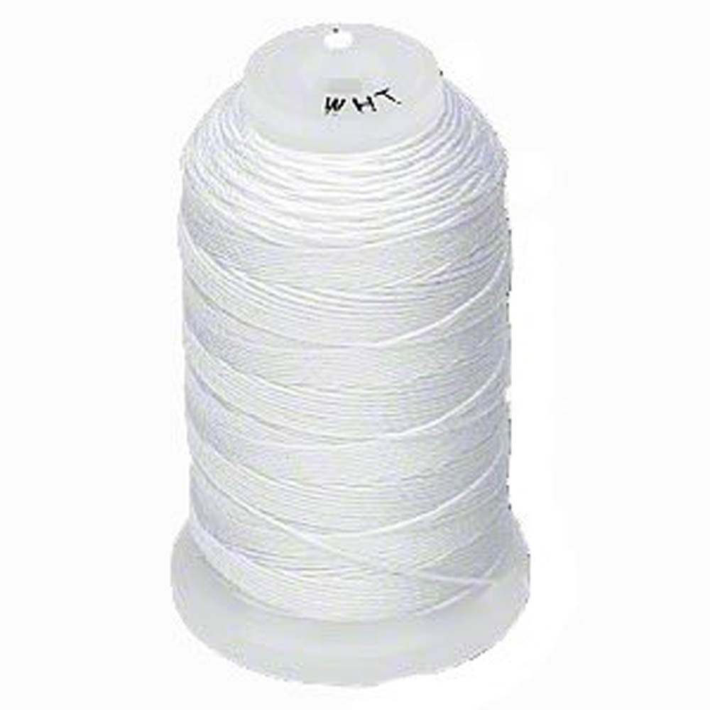 Silk Thread Cord Size F White 0.013 Inch 0.34mm Spool 140 Yd